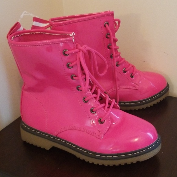 girls pink work boots